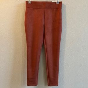 Keep: LOFT Rust Red Orange Mid Rise Faux Suede Pull On Leggings